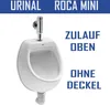 A white ceramic urinal with a silver flush valve, presented against a white background with text overlays. Podgląd zdjęcia produktu