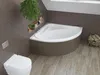 A modern bathroom with a corner bathtub, toilet, and tiled walls. Produktbild-Vorschau