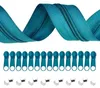 5m Endlos-Reißverschluss 3mm mit 10 Zippern und 15 Endstücke aquamarin Produktbild-Vorschau