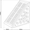 A line drawing of a triangular solar-powered stair light with dimensions indicated. Produktbild-Vorschau