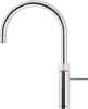 A close-up studio shot of a chrome kitchen faucet with a red accent ring. Produktbild-Vorschau