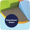 A close-up of colorful foam climbing modules for children, with text overlay. Podgląd zdjęcia produktu