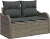 vidaXL Garten-Sofa-Set mit Speicher 5 pcs Grau Poly Rattan Produktbild-Vorschau 3