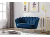 Muschelförmiges 2-Sitzer-Sofa aus dunkelblauem Velours Produktbild-Vorschau 7