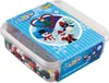 A clear plastic box filled with colorful beads, with a festive Christmas-themed label on top. Podgląd zdjęcia produktu