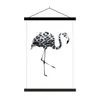 MuchoWow® Textilposter Flamingo - Schwarz und weiß - Produktbild-Vorschau 1