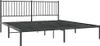 A black metal bed frame with a headboard, shown from a side angle against a white background. Náhled obrázku produktu