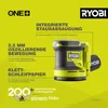 A marketing image for a Ryobi cordless sander, highlighting its features. Podgląd zdjęcia produktu