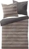 A neatly folded bedding set, including a duvet cover and two pillowcases, laid out on a white background. Produktbild-Vorschau