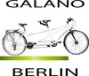 A white tandem bicycle is shown against a white background. Produktbild-Vorschau