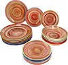 A collection of colorful, swirled ceramic plates and bowls. Náhled obrázku produktu