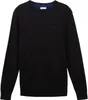 A black crew neck sweater is shown against a white background. Produktbild-Vorschau