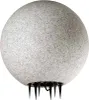 A close-up, studio shot of a spherical garden light with a granite-like texture and black spikes on the bottom. Anteprima dell’immagine prodotto
