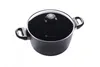 A black pot with a glass lid is shown from a top-down angle against a white background. Náhľad obrázku produktu
