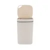A cream-colored automatic sensor trash can with its lid open, shown against a white background. Podgląd zdjęcia produktu