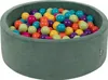 KiddyMoon Bällebad 90x30cm Velvet 200 Bälle ∅7cm Rund Produktbild-Vorschau 1