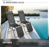 2 chaises de jardin pliantes en aluminium avec appui-tête Voir les images du produit 4