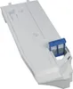 A white plastic water tank for a clothes dryer, with a blue filter component. Produktbild-Vorschau