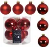 Christbaumkugeln groß 8 cm 6er Set rot matt und glänzend Produktbild-Vorschau 2