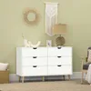 HOMCOM Commode 6 tiroirs meuble de rangement 5 pieds Voir les images du produit 8