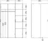 Ruffano - Guardaroba 3 Ante, 115x49 cm Bianco, Appendiabiti Anteprima dell’immagine prodotto 3