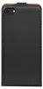 The back of a black leather phone case with brown accents at the top. Anteprima dell’immagine prodotto