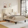 A bedroom scene with a bed, nightstand, and artwork. Produktbild-Vorschau