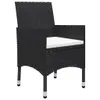 vidaXL 3-tlg. Bistro-Set Poly Rattan und Hartglas Schwarz - Produktbild-Vorschau 5