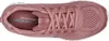 A top-down view of a pink Skechers sneaker. Voir les images du produit