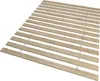 A wooden bed frame with slats on a white background. Produktbild-Vorschau