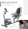 HOMCOM Vélo d'appartement semi-allongé vélo couché Voir les images du produit 4