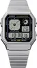 A digital watch with a metal band, displayed front and center against a white background. Voir les images du produit