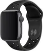 A close-up studio shot of a black Apple Watch with a black Nike Sport band. Produktbild-Vorschau