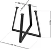 A diagram of a black metal table base with dimensions indicated. Produktbild-Vorschau