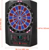 A VEVOR electronic dartboard is shown from the front, with dimensions indicated. Produktbild-Vorschau