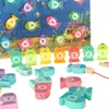 Montessori dřevěná hra s magnetem na rybaření ryb Náhled obrázku produktu 15