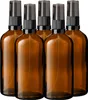 5x Braune Glasflasche 100 ml mit schwarzer Pumpe Produktbild-Vorschau 1
