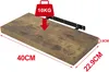 A wooden shelf with dimensions and weight capacity indicated. Produktbild-Vorschau