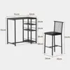 A bar table and two bar stools are shown with dimensions indicated by text and lines. Podgląd zdjęcia produktu