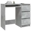 A concrete-effect desk with drawers and a keyboard tray. Voir les images du produit