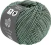 A ball of green-grey yarn with a label. Produktbild-Vorschau