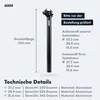 AARON Post Sattelstütze Ø 30,9 mm 350 mm Schwarz Aluminium Produktbild-Vorschau 5