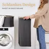 HENNEZ 100L Wäschekorb mit Deckel Grau - herausnehmbaren Produktbild-Vorschau 5