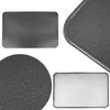A collage of four close-up images showing different textures and angles of a metal sheet, likely a baking sheet or hearth plate. Produktbild-Vorschau