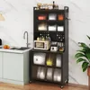 COSTWAY Armoire de cuisine à 6 niveaux, armoire buffet avec Voir les images du produit 4