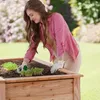 Modernes Hochbeet Höhe 73 cm mit Handlauf aus Lärchenholz Produktbild-Vorschau 7