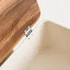 HOMLA Chlebak LOMAS śmietankowy z akacjową pokrywką Podgląd zdjęcia produktu 3