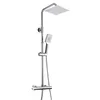A chrome shower system with a rain shower head and a handheld shower head, displayed against a white background. Anteprima dell’immagine prodotto