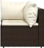 vidaXL Narożna sofa ogrodowa z poduszkami z brązowego Podgląd zdjęcia produktu 4