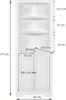 A diagram of a white corner cabinet with dimensions indicated. Produktbild-Vorschau